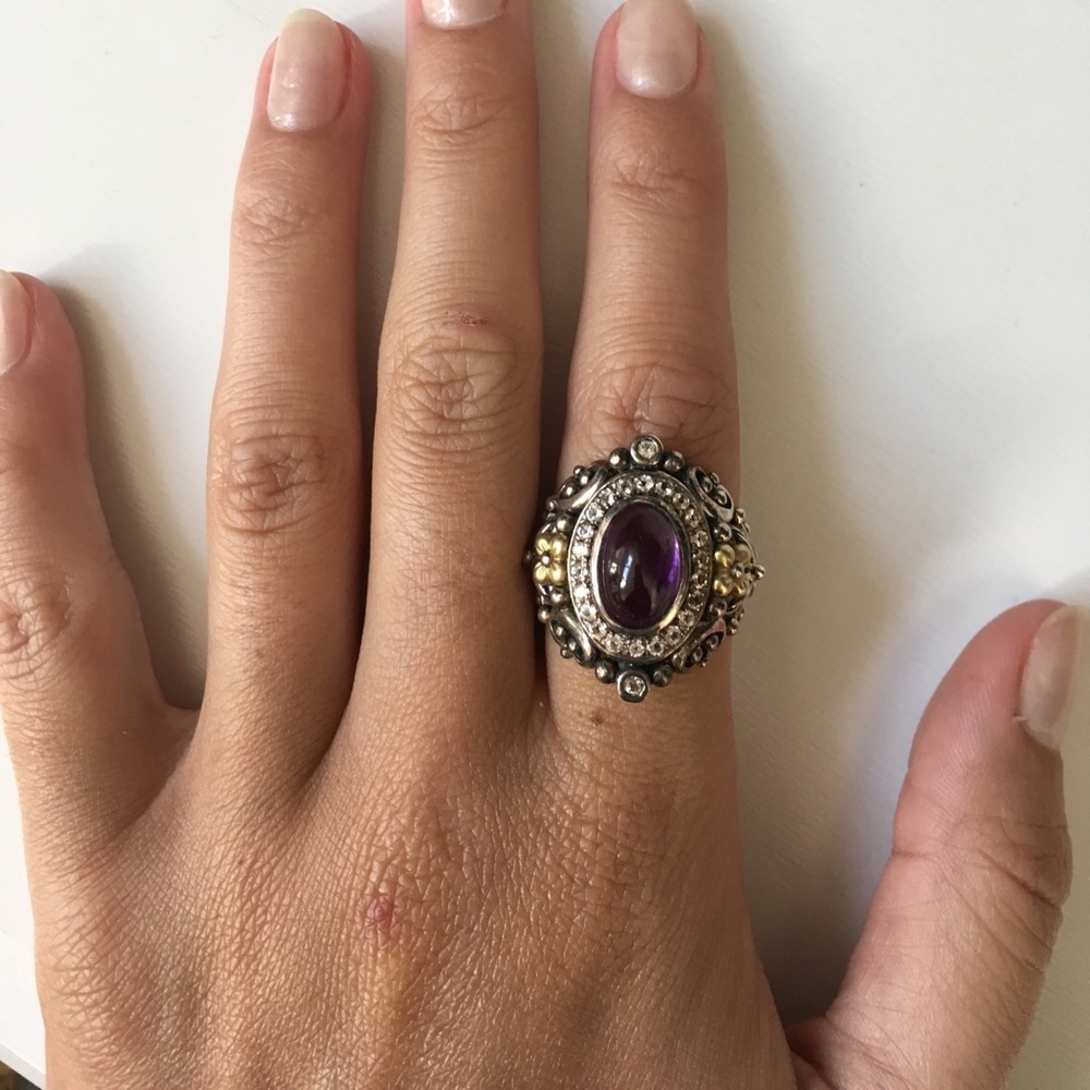 Decorative ring - purple and diamond accents